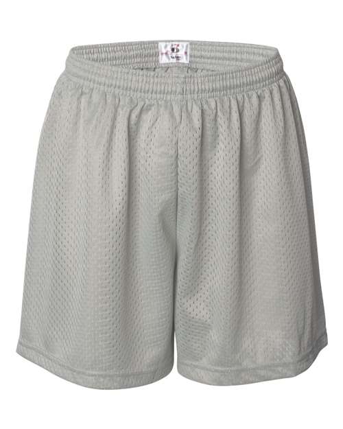 Women's Pro Mesh 5" Solid Liner Shorts - Silver Front