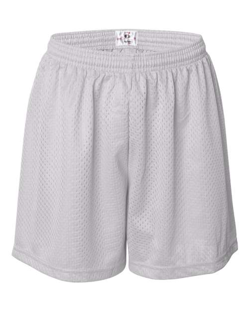 Women's Pro Mesh 5" Solid Liner Shorts - White Front