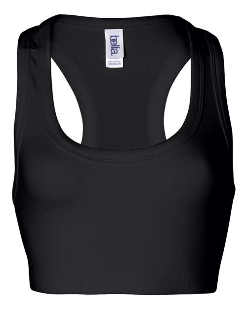 Women's Nylon Spandex Sports Bra - Black Front