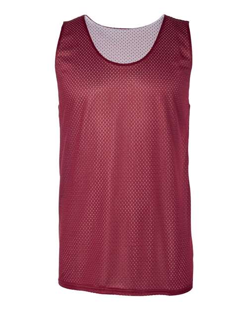 Men's Pro Mesh Reversible Tank Top - Cardinal/ White Front