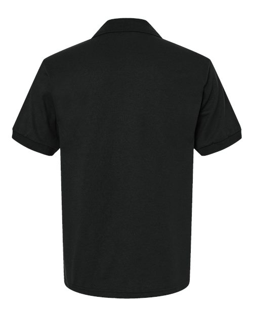 Unisex DryBlend® Jersey Polo - Black Back