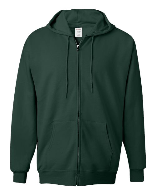 Unisex Ultimate Cotton® Full-Zip Hooded Sweatshirt - Deep Forest Front