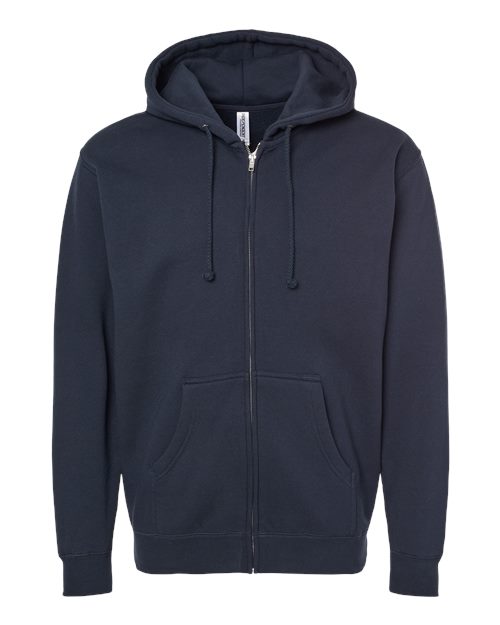 Unisex Heavyweight Full-Zip Hooded Sweatshirt - Navy Front