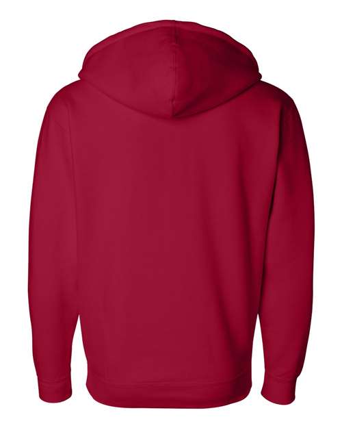 Unisex Heavyweight Full-Zip Hooded Sweatshirt - Red Back