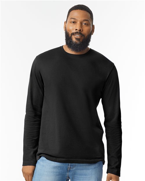 Unisex Softstyle® Long Sleeve T-Shirt - Neon Blue Front