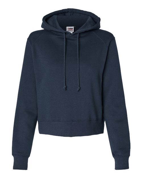 Women's Crop Hooded Sweatshirt - Navy Front