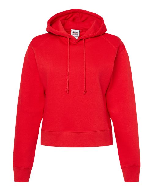 Women's Crop Hooded Sweatshirt - Red Front