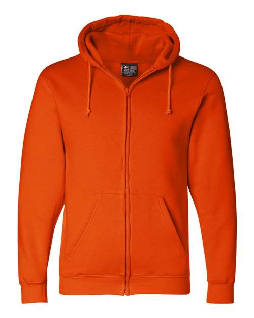Unisex USA-Made Full-Zip Hooded Sweatshirt - Bright Orange Front