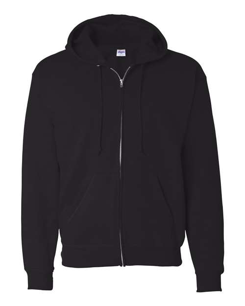 Unisex EcoSmart® Full-Zip Hooded Sweatshirt - Black Front