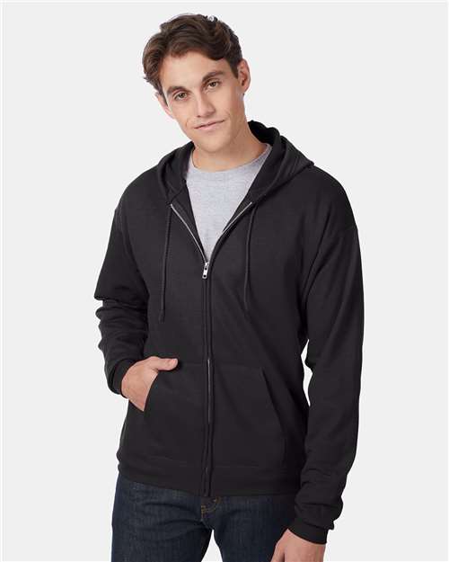 Hanes Unisex EcoSmart® Full-Zip Hooded Sweatshirt - Model Front
