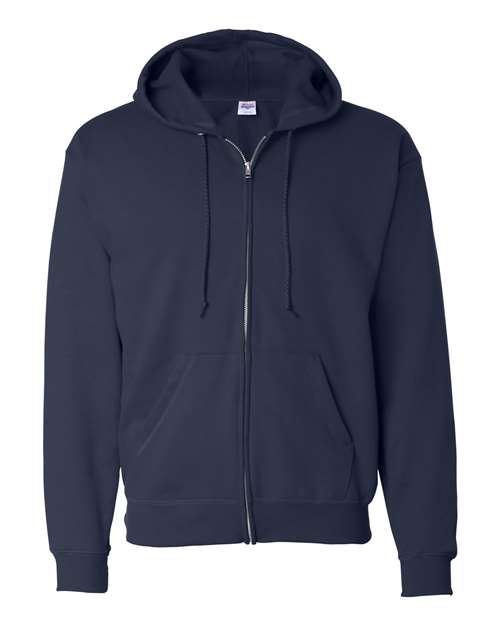 Unisex EcoSmart® Full-Zip Hooded Sweatshirt - Navy Front