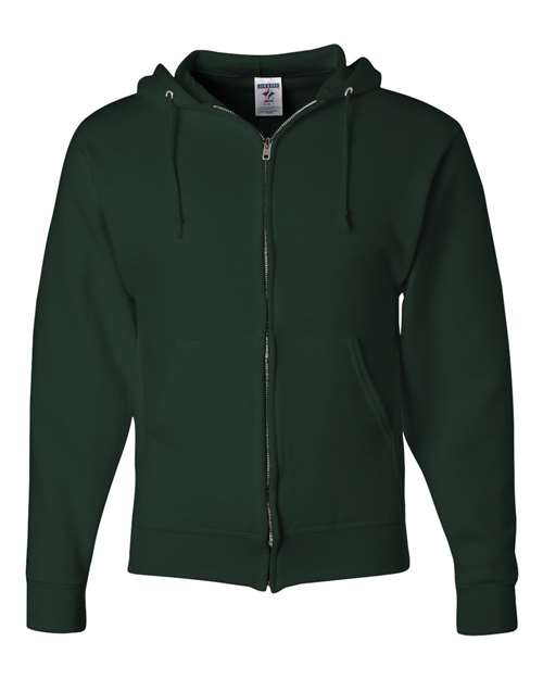 Unisex NuBlend® Full-Zip Hooded Sweatshirt - Forest Green Front