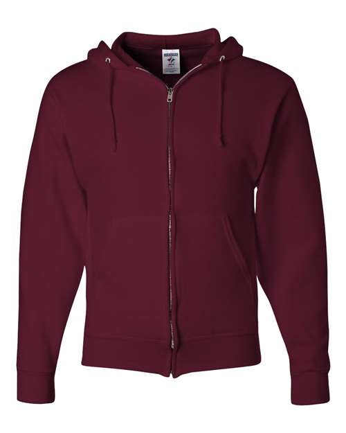 Unisex NuBlend® Full-Zip Hooded Sweatshirt - Maroon Front
