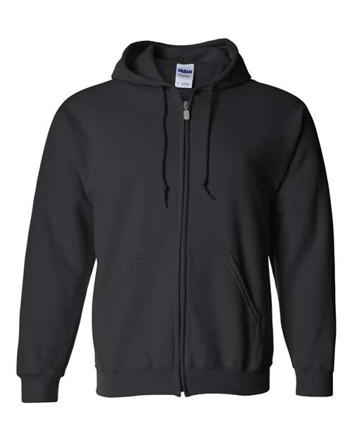 Gildan Unisex Heavy Blend™ Full-Zip Hooded Sweatshirt - Black Front
