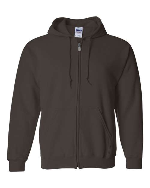 Gildan Unisex Heavy Blend™ Full-Zip Hooded Sweatshirt - Dark Chocolate Front