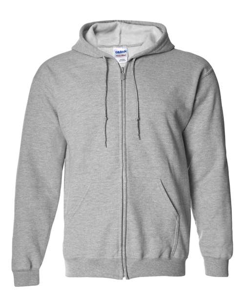 Gildan Unisex Heavy Blend™ Full-Zip Hooded Sweatshirt - Sport Grey Front
