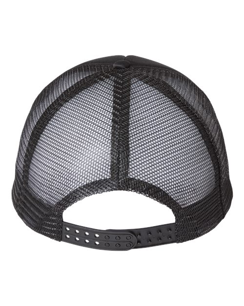 Foam Mesh-Back Trucker Cap - Black/ Black Back