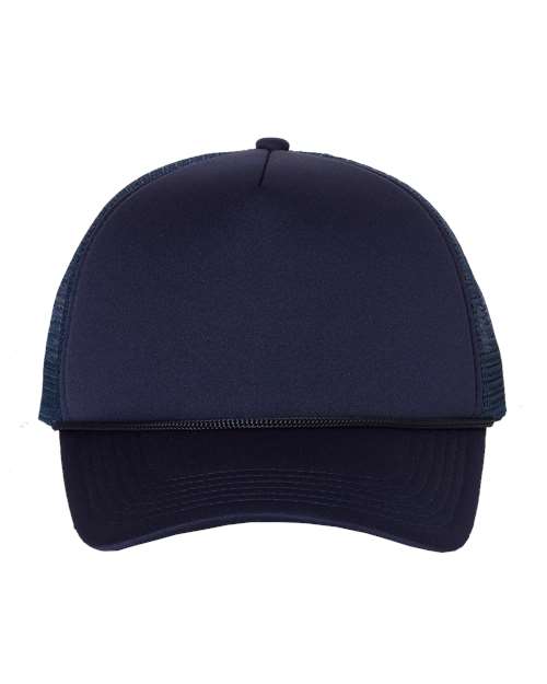 Foam Mesh-Back Trucker Cap - Navy/ Navy Front