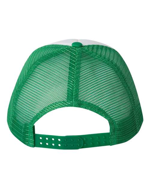 Foam Mesh-Back Trucker Cap - White/ Kelly Back