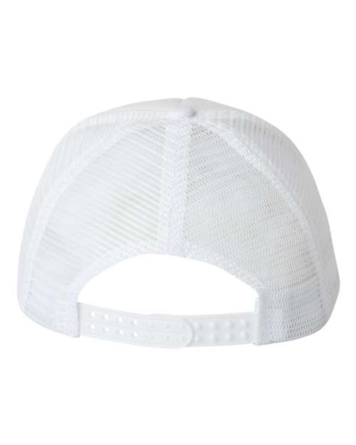 Foam Mesh-Back Trucker Cap - White/ White Back