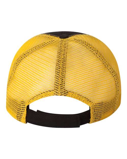 Bio-Washed Trucker Cap - Black/ Gold Back