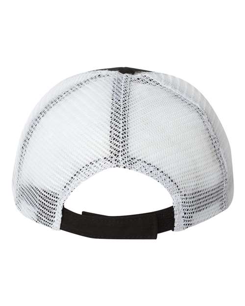 Bio-Washed Trucker Cap - Black/ White Back