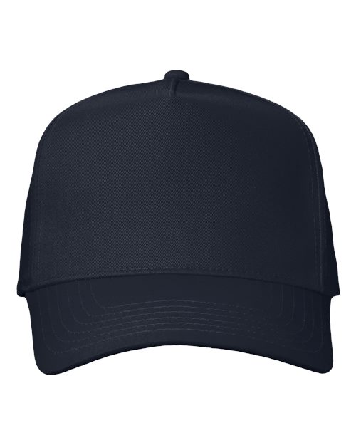 Five-Panel Twill Cap - Navy Front