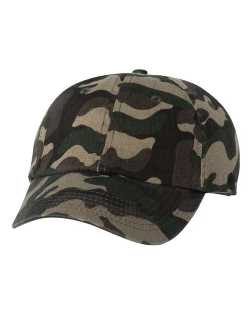 Bio-Washed Classic Dad Hat - Green Camo Front