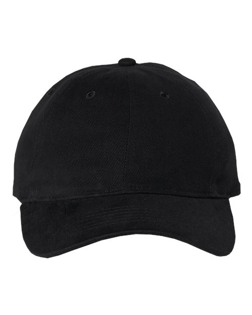 Heavy Brushed Twill Unstructured Cap - Black Front