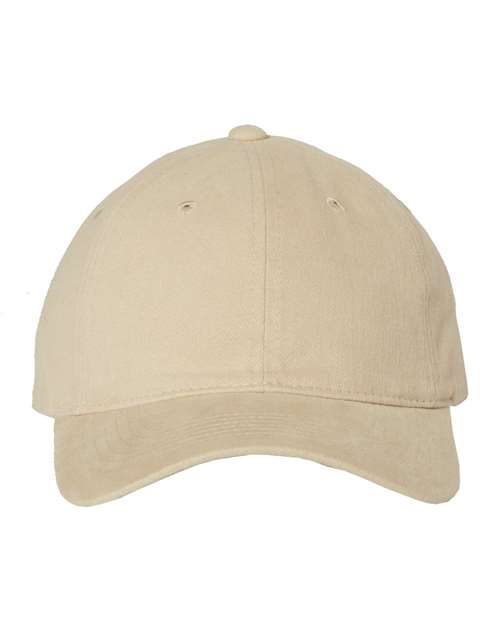 Heavy Brushed Twill Unstructured Cap - Khaki Front