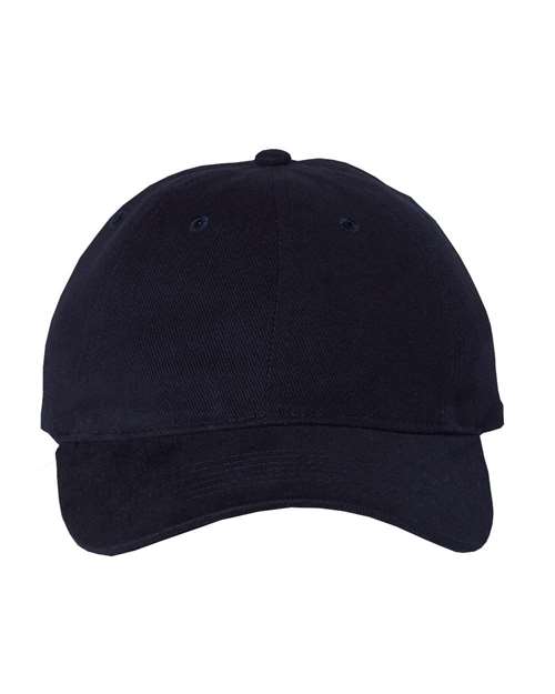 Heavy Brushed Twill Unstructured Cap - Navy Front