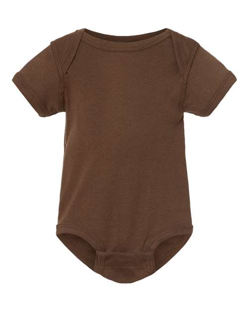 Infant Baby Rib Bodysuit - Brown Front