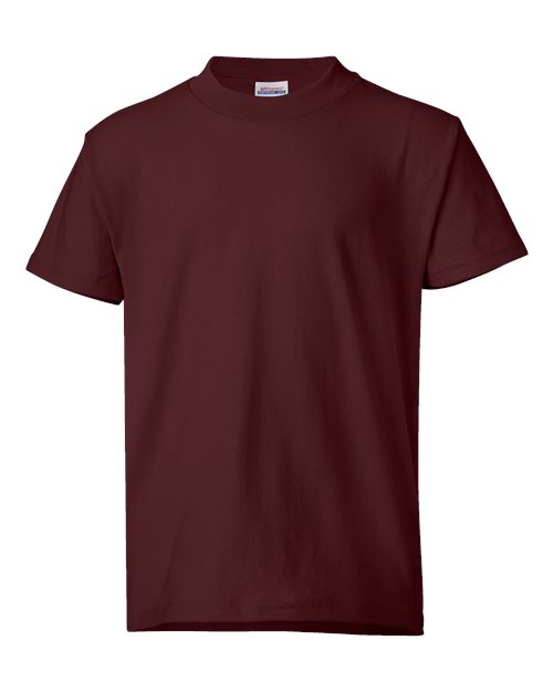 Hanes Youth EcoSmart® T-Shirt - Maroon Front