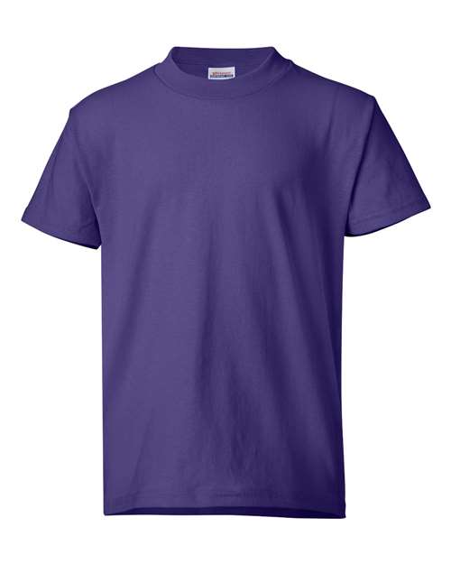 Hanes Youth EcoSmart® T-Shirt - Purple Front