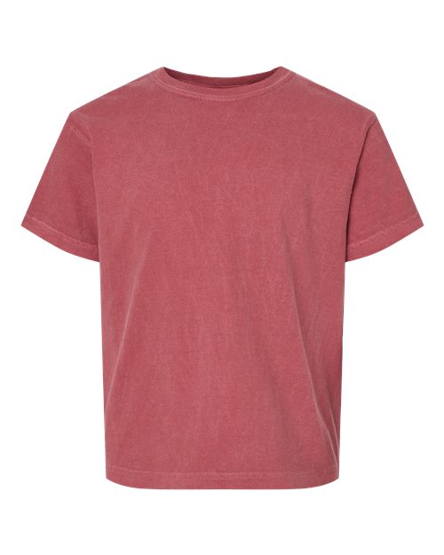 Youth Garment-Dyed Heavyweight T-Shirt - Crimson Front