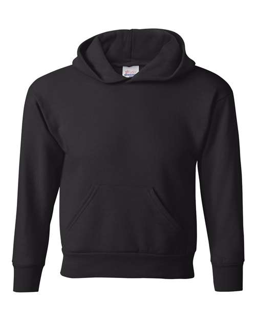 Youth EcoSmart® Hooded Sweatshirt - Black Front