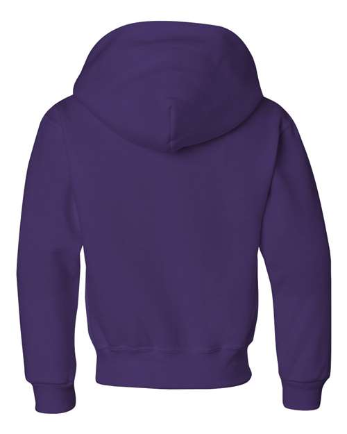 Youth NuBlend® Hooded Sweatshirt - Deep Purple Back