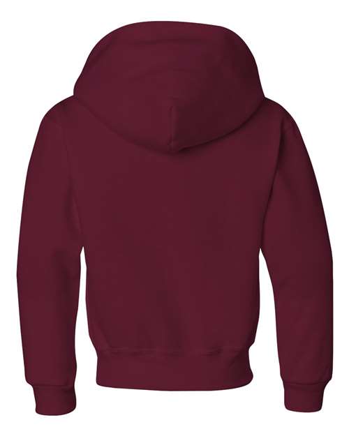 Youth NuBlend® Hooded Sweatshirt - Maroon Back