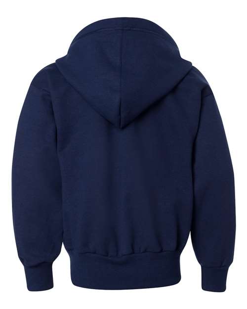 Youth EcoSmart® Full-Zip Hooded Sweatshirt - Navy Back