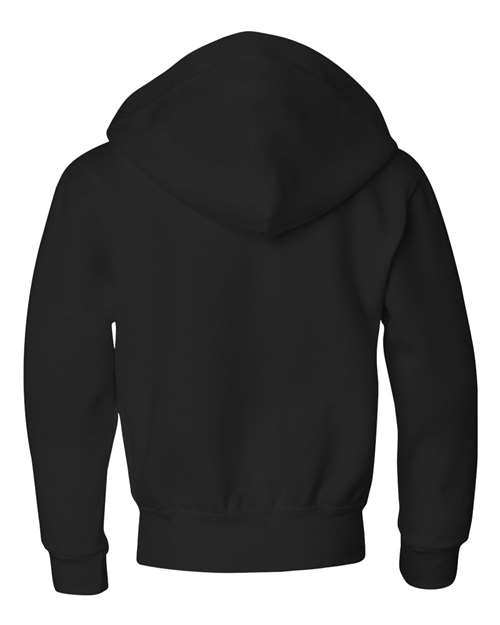 Youth NuBlend® Full-Zip Hooded Sweatshirt - Black Back
