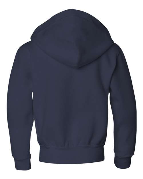 Youth NuBlend® Full-Zip Hooded Sweatshirt - J. Navy Back