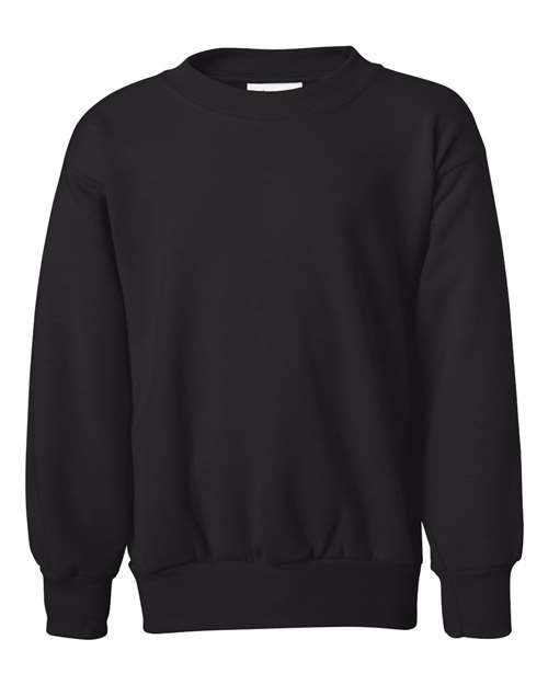 Youth EcoSmart® Crewneck Sweatshirt - Black Front
