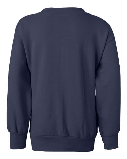 Youth EcoSmart® Crewneck Sweatshirt - Navy Back