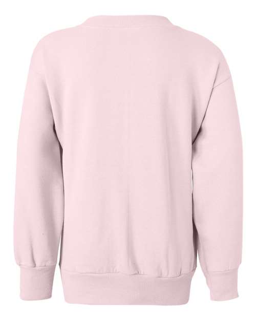 Youth EcoSmart® Crewneck Sweatshirt - Pale Pink Back