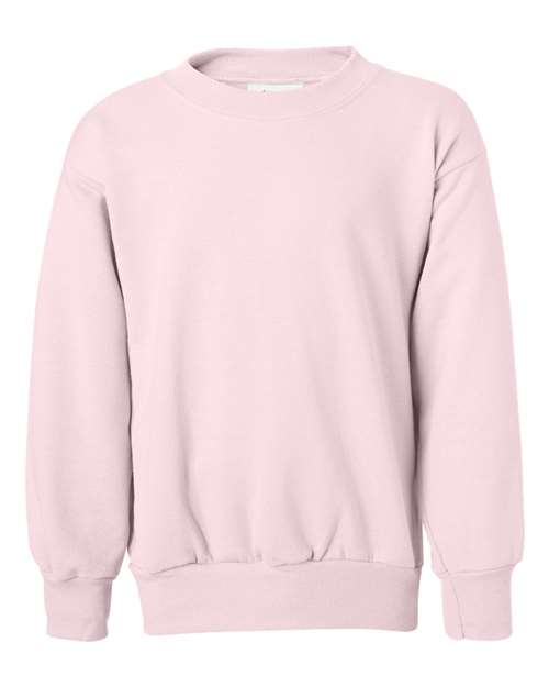 Youth EcoSmart® Crewneck Sweatshirt - Pale Pink Front