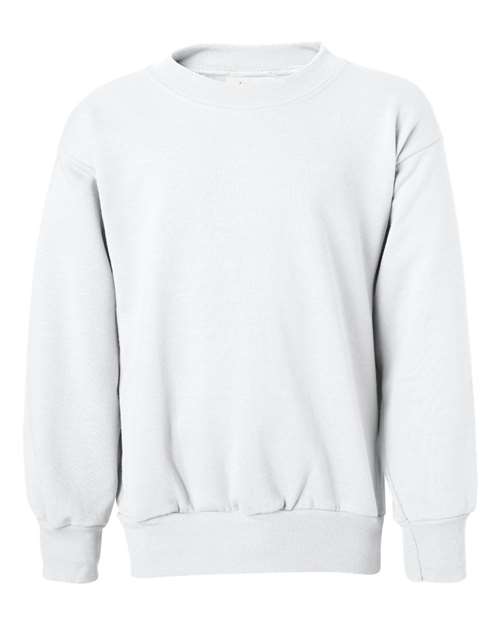 Youth EcoSmart® Crewneck Sweatshirt - White Front