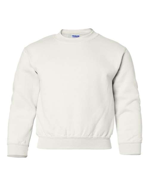 Gildan Youth Heavy Blend™ Crewneck Sweatshirt - White Front