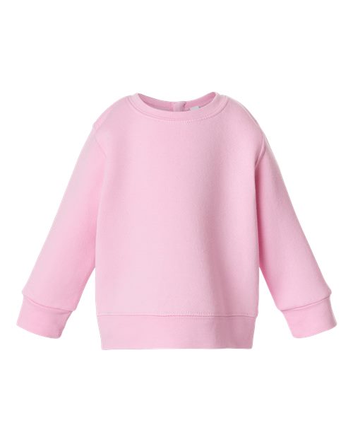 Rabbit Skins Infant Crewneck Sweatshirt - Pink Front