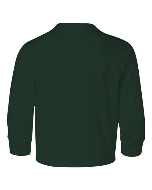 Youth Dri-Power® Long Sleeve 50/50 T-Shirt - Forest Green Back