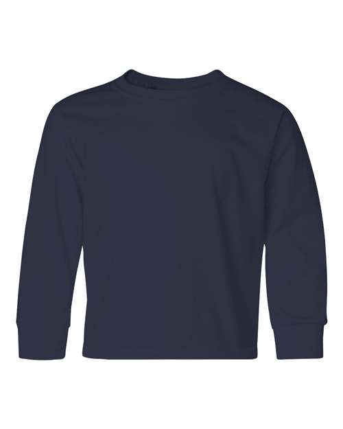 Youth Dri-Power® Long Sleeve 50/50 T-Shirt - J. Navy Front